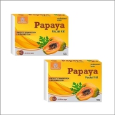 Soundarya Herbs Papaya Facial Kit For Blemish Free and Fairer Skin Hydrated & Brightening Fresh Looking Skin, All Skin Types, No Parabens & Sulphates, Pack Of 2