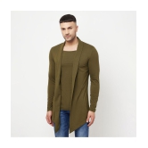 Glito - Olive Cotton Blend Mens Cardigan Sweater ( Pack of 1 ) - None