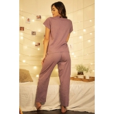 Clovia Purple Cotton Womens Nightwear Nightsuit Sets ( Pack of 2 ) - None