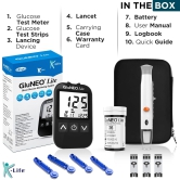 K-Life Gluneo lite Fully Automatic Blood Glucose Sugar Testing Machine with 100 Strips (black)
