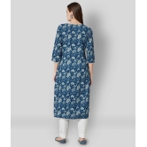 Divena - Blue Cotton Womens Straight Kurti - 7XL