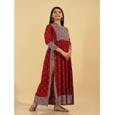 KIPEK - Maroon Rayon Women's A-line Kurti ( Pack of 1 ) - None