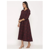 miravan Maroon Cotton Anarkali Kurti - L