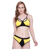 La Intimo Spandex Yellow Beach Dresses - L