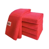 SOFTSPUN Microfiber Cleaning Cloths, 2pcs 40x40cms 340GSM Red! Highly Absorbent, Lint and Streak Free, Multi -Purpose Wash Cloth for Kitchen, Car, Window, Stainless Steel, silverware.