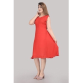 Smien - Red Rayon Women's Skater Dress ( Pack of 1 ) - None