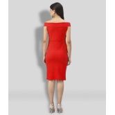 Selvia - Red Cotton Blend Womens Bodycon Dress ( Pack of 1 ) - None