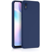 Case Vault Covers - Blue Silicon Plain Cases Compatible For Xiaomi Redmi 9i ( Pack of 1 ) - Blue