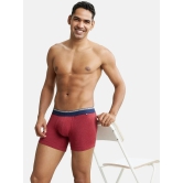 Jockey US60 Men Super Combed Cotton Elastane Solid Trunk - Red Melange - None