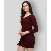 Selvia - Maroon Cotton Lycra Womens Bodycon Dress ( Pack of 1 ) - None