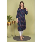 Estela Cotton Printed Straight Womens Kurti - Navy ( Pack of 1 ) - None