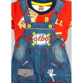 Wise Guys - Red & Blue Denim Baby Boy,Baby Girl Dungaree Sets ( Pack of 1 ) - None