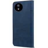 NBOX Blue Flip Cover Artificial Leather Compatible For Vivo Y02T ( Pack of 1 ) - Blue