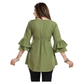 Meher Impex - Green Crepe Womens Straight Kurti ( Pack of 1 ) - S