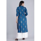 MAUKA - Blue Straight Rayon Women's Stitched Salwar Suit ( Pack of 1 ) - None