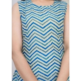 Frionkandy Cotton Printed Straight Womens Kurti - Blue ( Pack of 1 ) - None