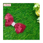 Lykaa Korean Style Hair Bows Barrette Hair Accessories For Girls And Women (Pack of 1) Red - Red