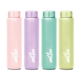 Milton Aqua 1000 Stainless Steel Water Bottle Set of 4, 950 ml Each, Light Green - Multicolour