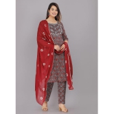 HIGHLIGHT FASHION EXPORT - Maroon Straight Cotton Women's Stitched Salwar Suit ( Pack of 1 ) - None