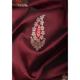 Multicolor Border Brown Pure Banarasi Katan Silk Saree with Meenakari Buttas | SILK MARK CERTIFIED