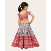 Girls Rayon Silk Fully Stitched Lehenga Choli | Bandhani Print MultiColor Lehenga Choli Set-Maroon / 7 Years-8 Years