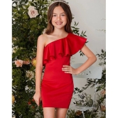 Addyvero Red Cotton Blend Girls Bodycon Dress ( Pack of 1 ) - None