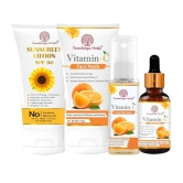 Soundarya Herbs Vitamin C Daily skin Care C T M Kit , Vitamin C-Face Wash+ Face Toner + Face Serum & Sunscreen Lotion 50 For Skin Brightening & Sun Protection | UVA, UVB Shield & Hydration