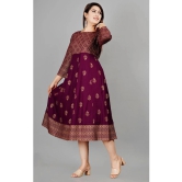 Smien Rayon Self Design Anarkali Womens Kurti - Purple ( Pack of 1 ) - None