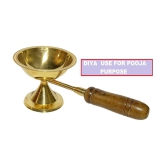 A & H ENTERPRISES - Aarti Diya Pital Diya Handle 1 Pieces ( Pack of 1 )