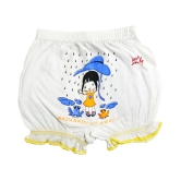 HAP - White Cotton Girls Bloomers ( Pack of 5 ) - None