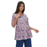 MANMAYEE Women's Cotton Floral Print Top | Latest Trendy Short Tunic Work Tops