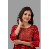 Lee Moda - Maroon Rayon Women''s Flared Kurti ( Pack of 1 ) - None