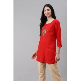 HIGHLIGHT FASHION EXPORT - Maroon Rayon Womens Straight Kurti - XL