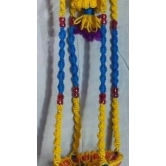 Macrame Hanging Planter with 2 Pots, Yellow and Blue