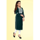 Kapadia - Green Rayon Womens Straight Kurti ( Pack of 1 ) - None