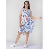 Naughty Ninos - Light Blue Rayon Girls Fit And Flare Dress ( Pack of 1 ) - None