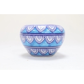 Khurja Pottery Indoor Pot Apple Shape Sky Blue Colour Medium 4 Inch