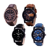 Septem Multicolor Leather Analog Mens Watch