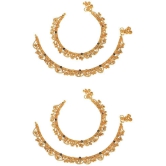 AanyaCentric - Gold Anklets ( Pack of 2 ) - Gold