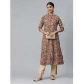 Vbuyz - Beige Cotton Womens Front Slit Kurti ( Pack of 1 ) - None