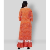 Lee Moda - Orange Straight Rayon Women's Stitched Salwar Suit ( Pack of 1 ) - M