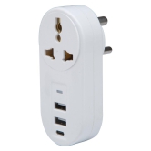 Lapcare Multiport Travel Charger with 2 USB and 1 Type C port (White)