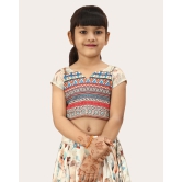 Kids Girls Multi Color Rayon Silk Bandhani Printed Lehenga Choli | Girls Ethnic Wear: Printed Lehenga Choli Set-White / 3 Years-4 Years