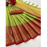 Apnisha Banarasi Silk Embellished Saree With Blouse Piece - Multicolor ( Pack of 1 ) - Multicolor