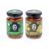 Ta Pickles | Mango Avakaya & Mango Olive Pickle | 150g [Pack of 2] Combo Made with Cold Pressed Oil | Homemade | Traditional Indian Taste | Natural |