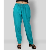 Lee Moda - Turquoise Cotton Regular Fit Women's Casual Pants  ( Pack of 1 ) - Free Size