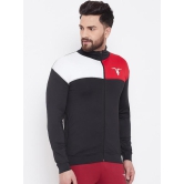 Men Black Red Colourblocked Training or Gym Sporty Jacket