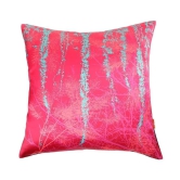 Set of 3 pcs Fuschia and Turquoise Foliage Printed cushion cover 16