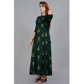 Smien - Green Rayon Womens Flared Kurti ( Pack of 1 ) - None