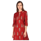 Anahi - Maroon Viscose Women's A-line Kurti ( Pack of 1 ) - S